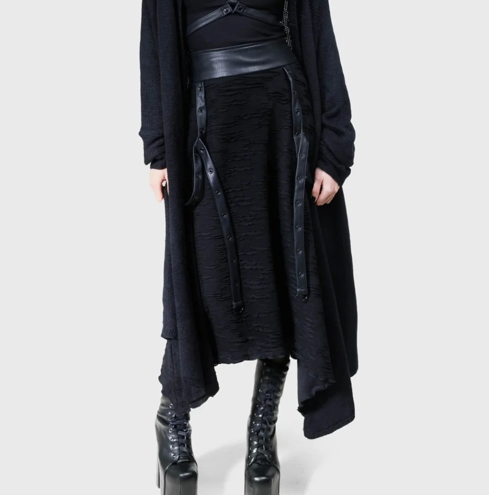 Killstar Black Textured Skirt - Picture 3 of 8